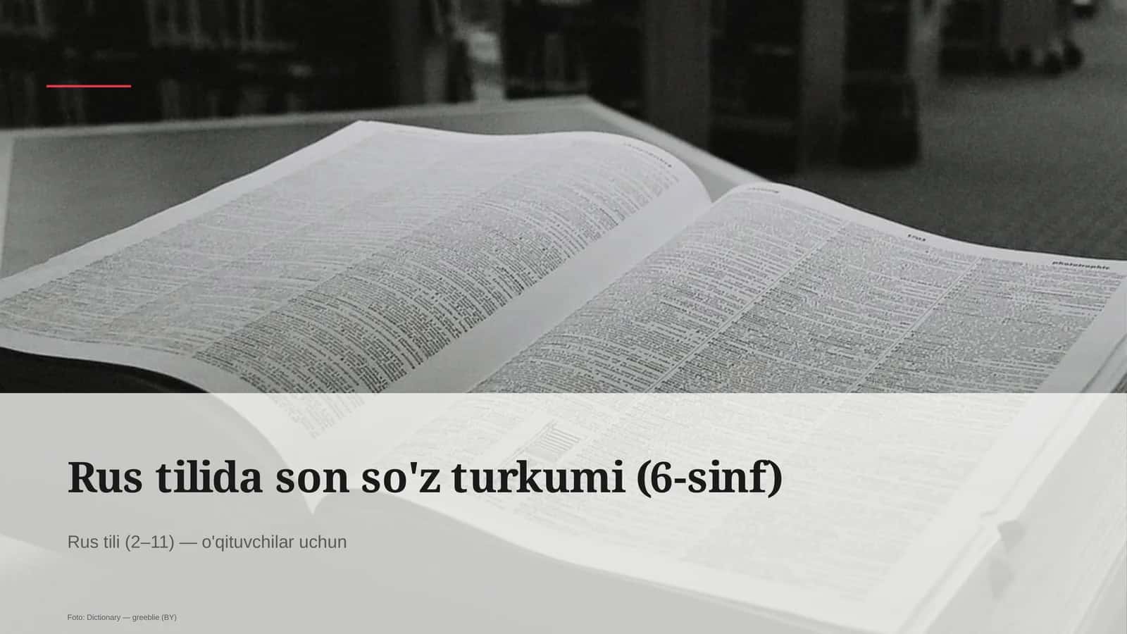 Rus tilida son so'z turkumi (6-sinf)
