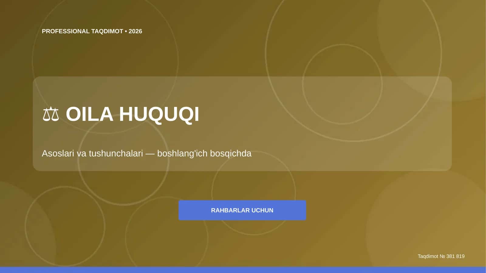 OILA HUQUQI Asoslari va tushunchalari