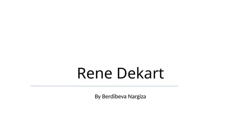 Rene Dekart