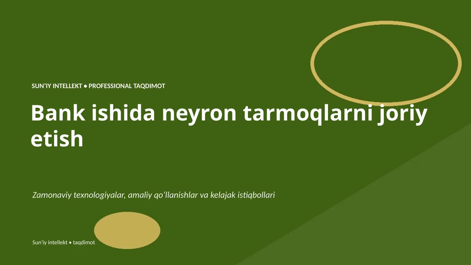 Bank ishida neyron tarmoqlarni joriy etish