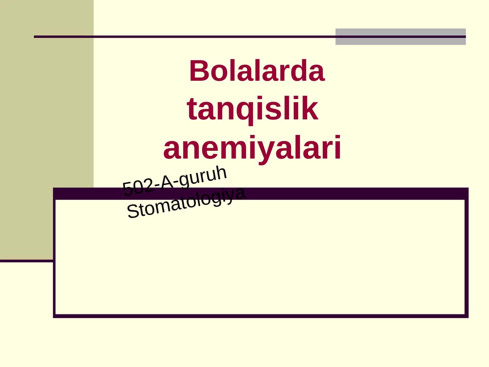 Bolalardatanqislikanemiyalari
