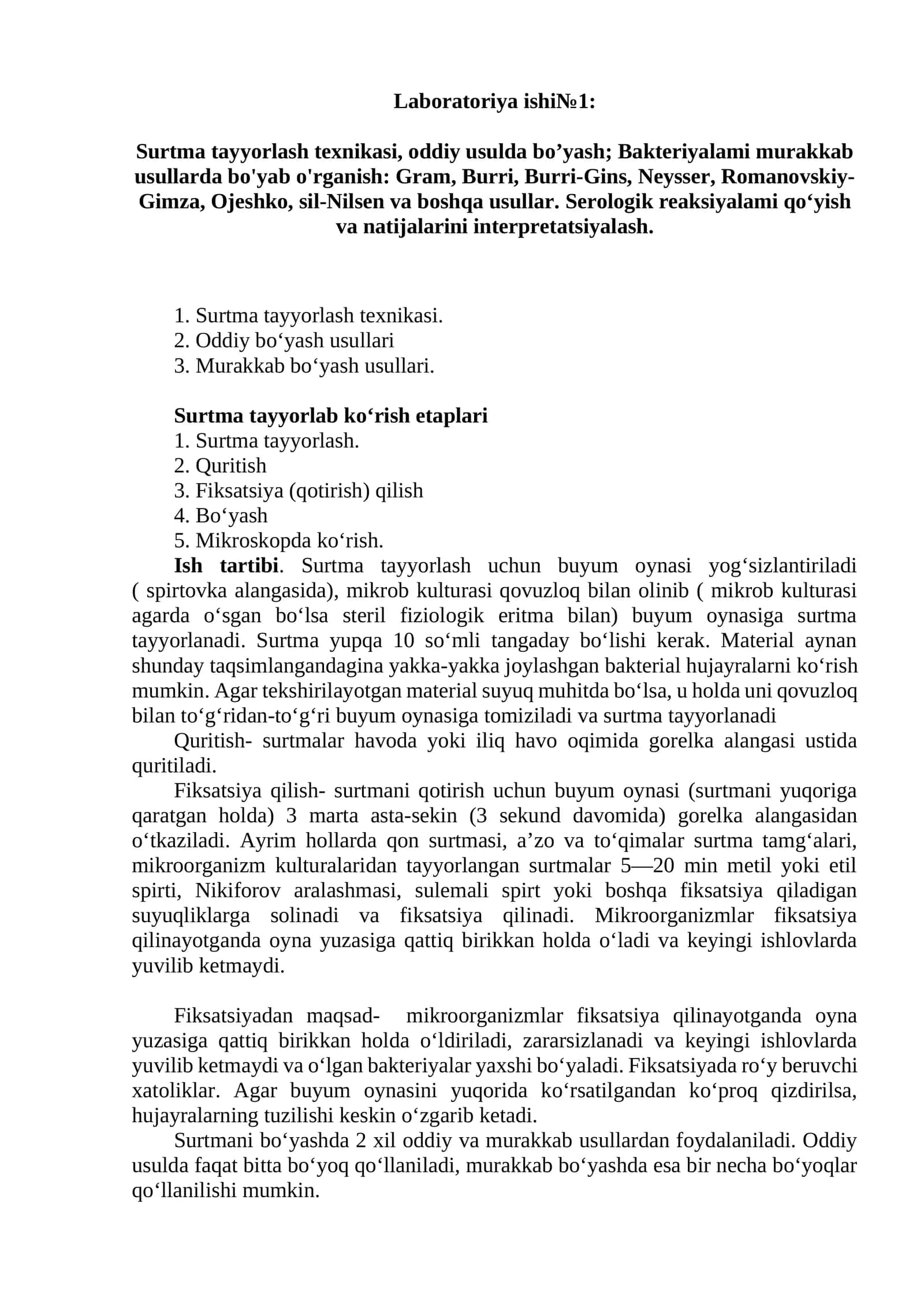Laboratoriya ishi№1