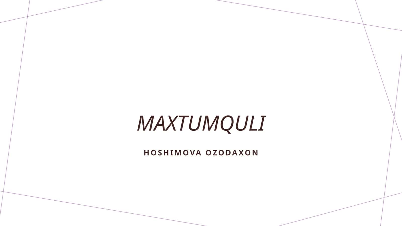 Maxtumquli