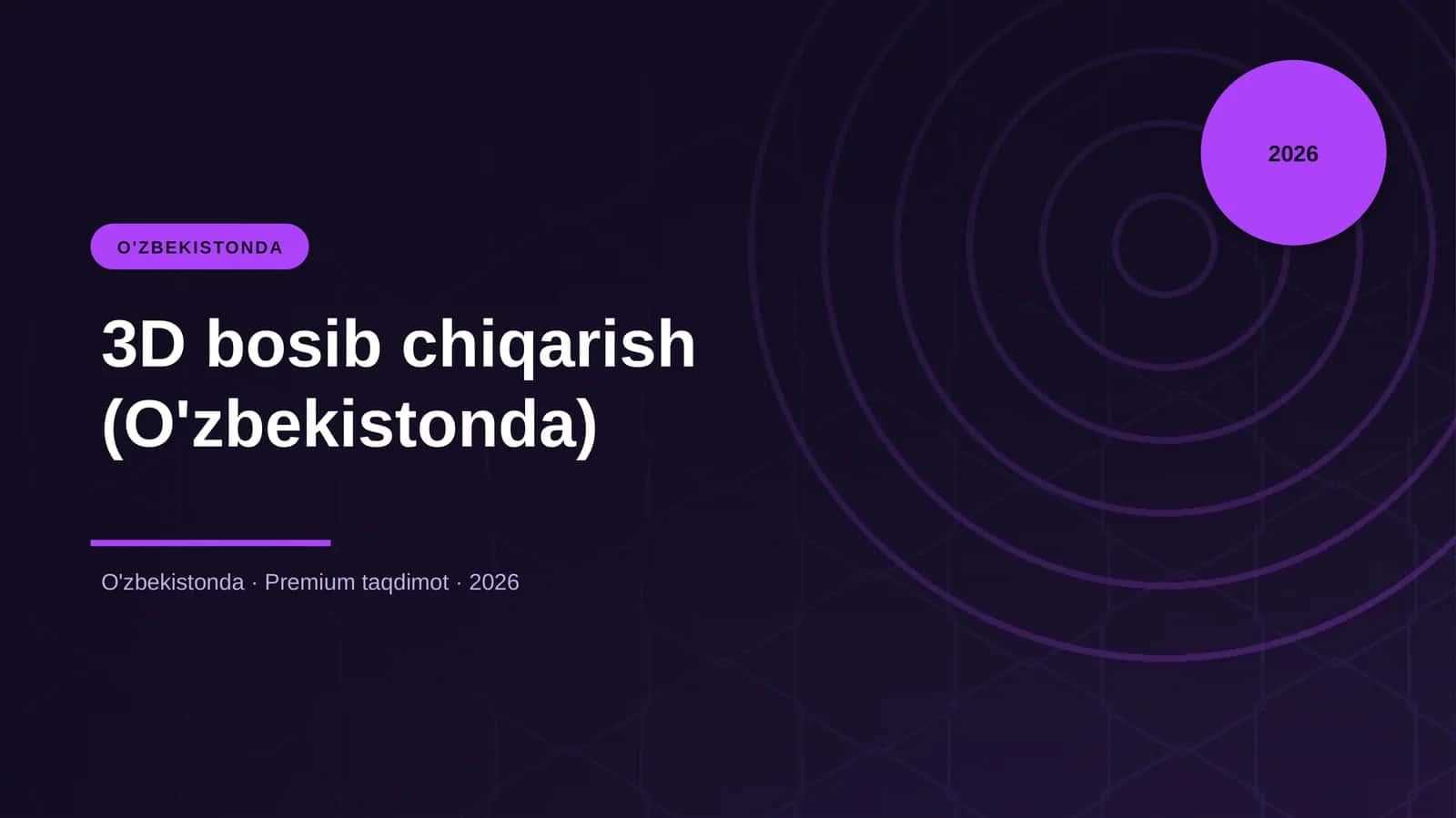 3D bosib chiqarish (O'zbekistonda)