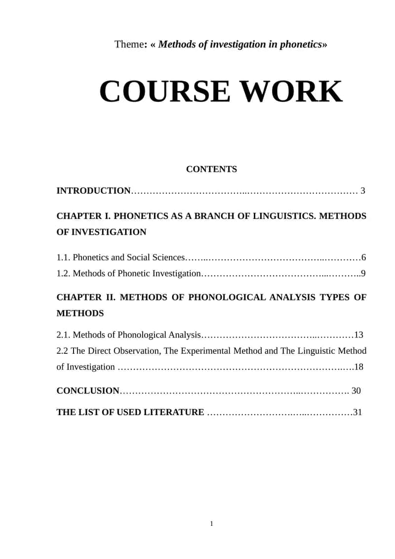 Methods of investigation in phonetics