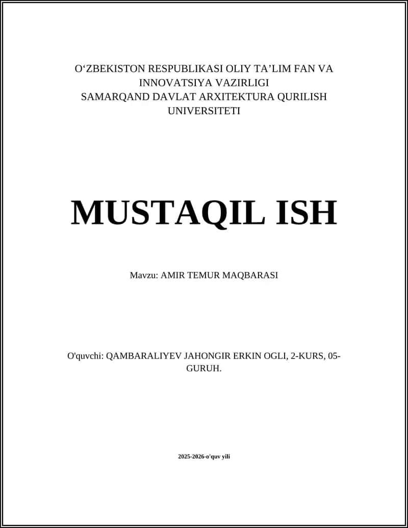 AMIR TEMUR MAQBARASI
