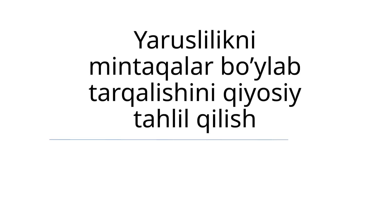 Yoshlik ishsizlik taqsimotini tahlil qilish