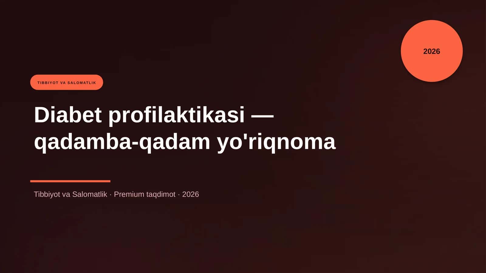 Diabet profilaktikasi — qadamba-qadam yo'riqnoma