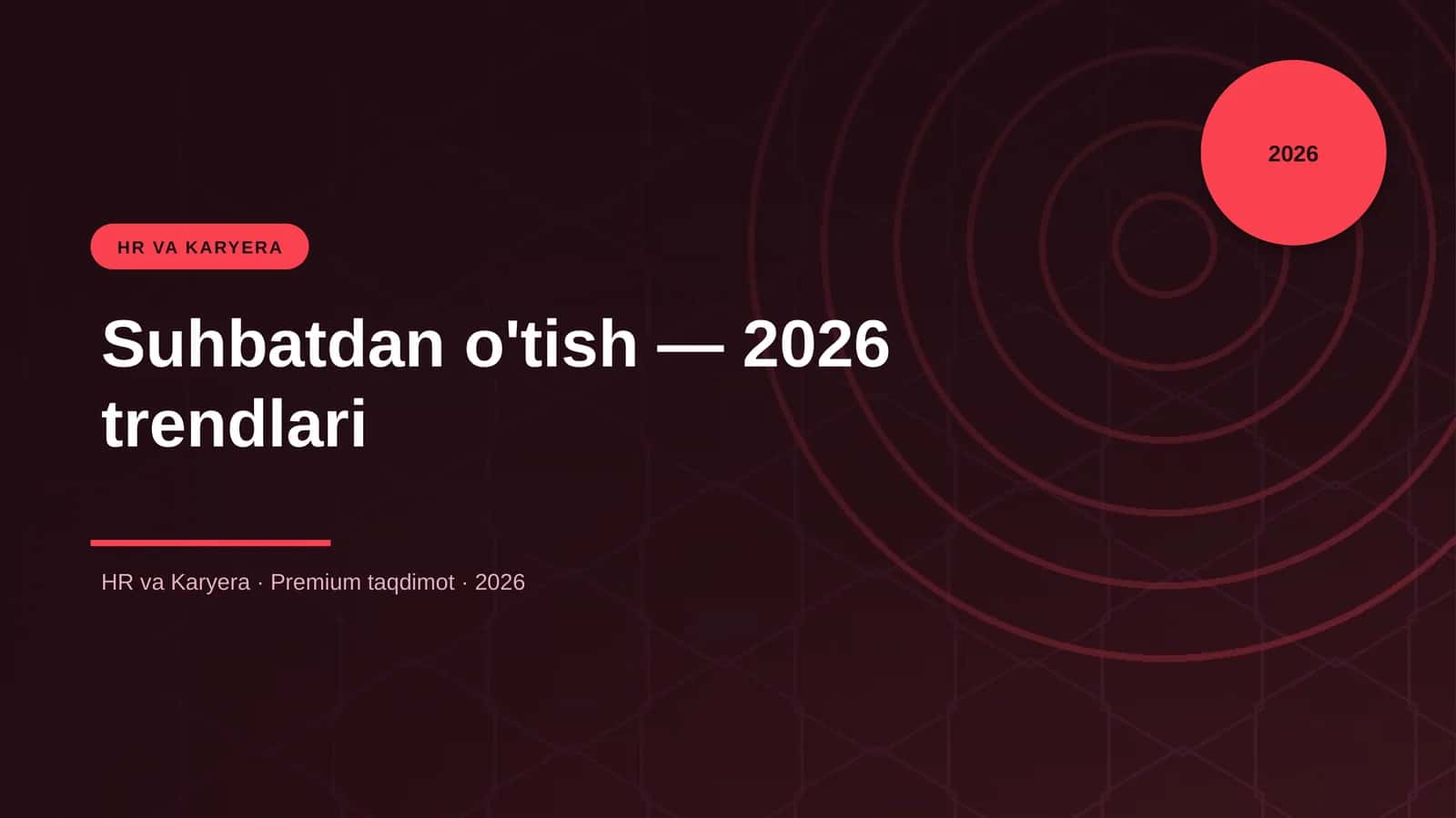 Suhbatdan o'tish — 2026 trendlari