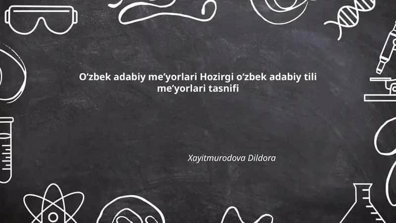 Oʻzbek adabiy meʼyorlari Hozirgi oʻzbek adabiy tili meʼyorlari tasnifi