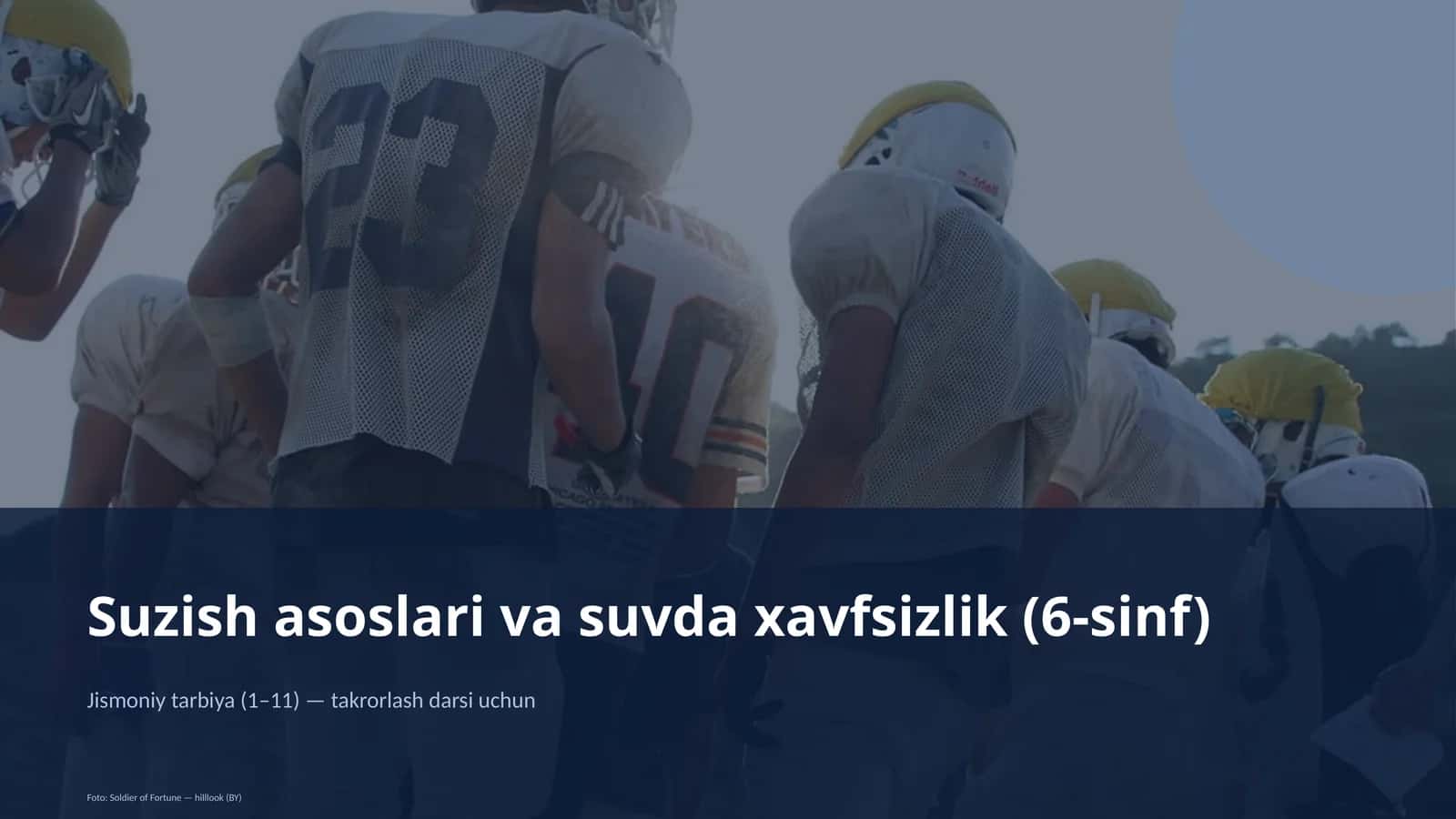 Suzish asoslari va suvda xavfsizlik (6-sinf)