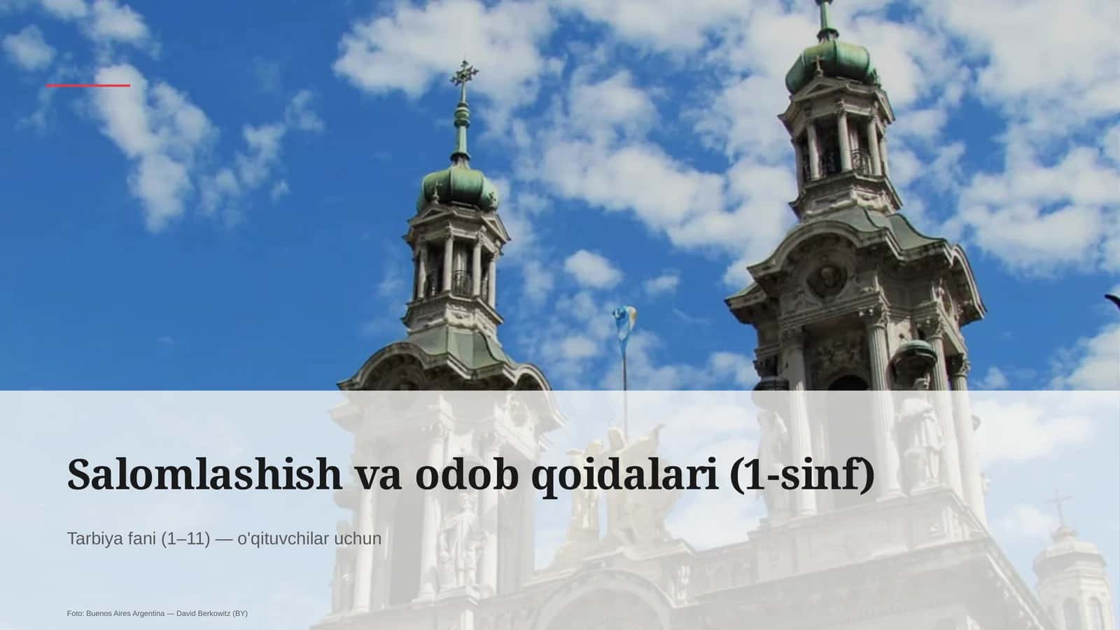 Salomlashish va odob qoidalari (1-sinf)