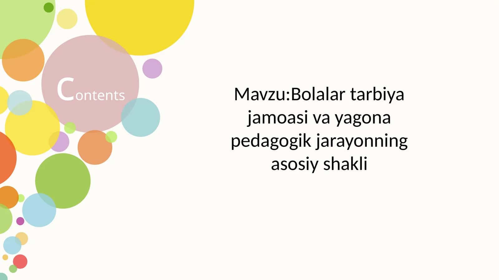 Bolalar tarbiya jamoasi va yagona pedagogik jarayonning asosiy shakli