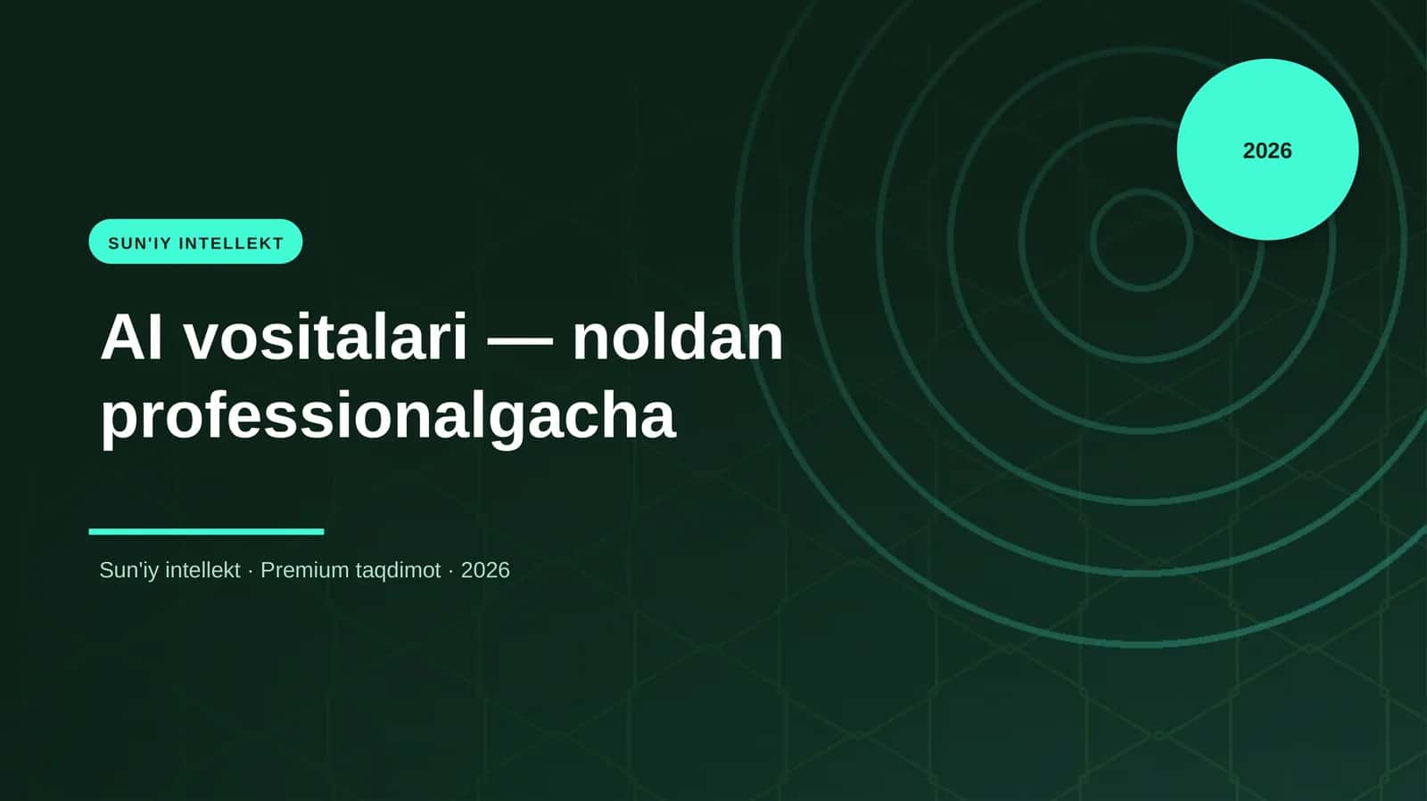 AI vositalari — noldan professionalgacha