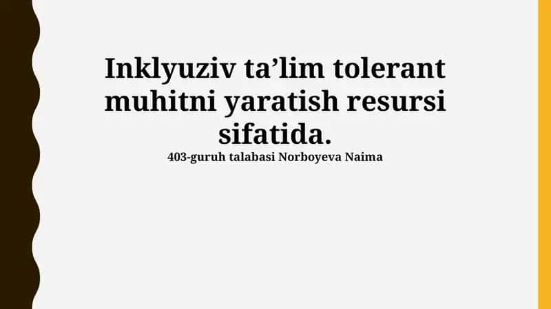 Inklyuziv ta'lim