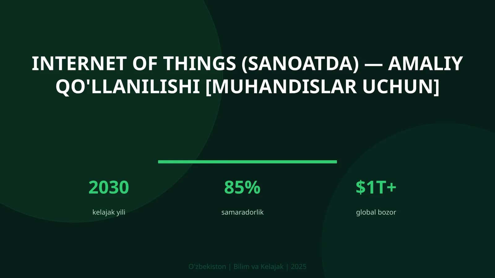 Internet of Things (sanoatda) — amaliy qo'llanilishi [muhandislar uchun]