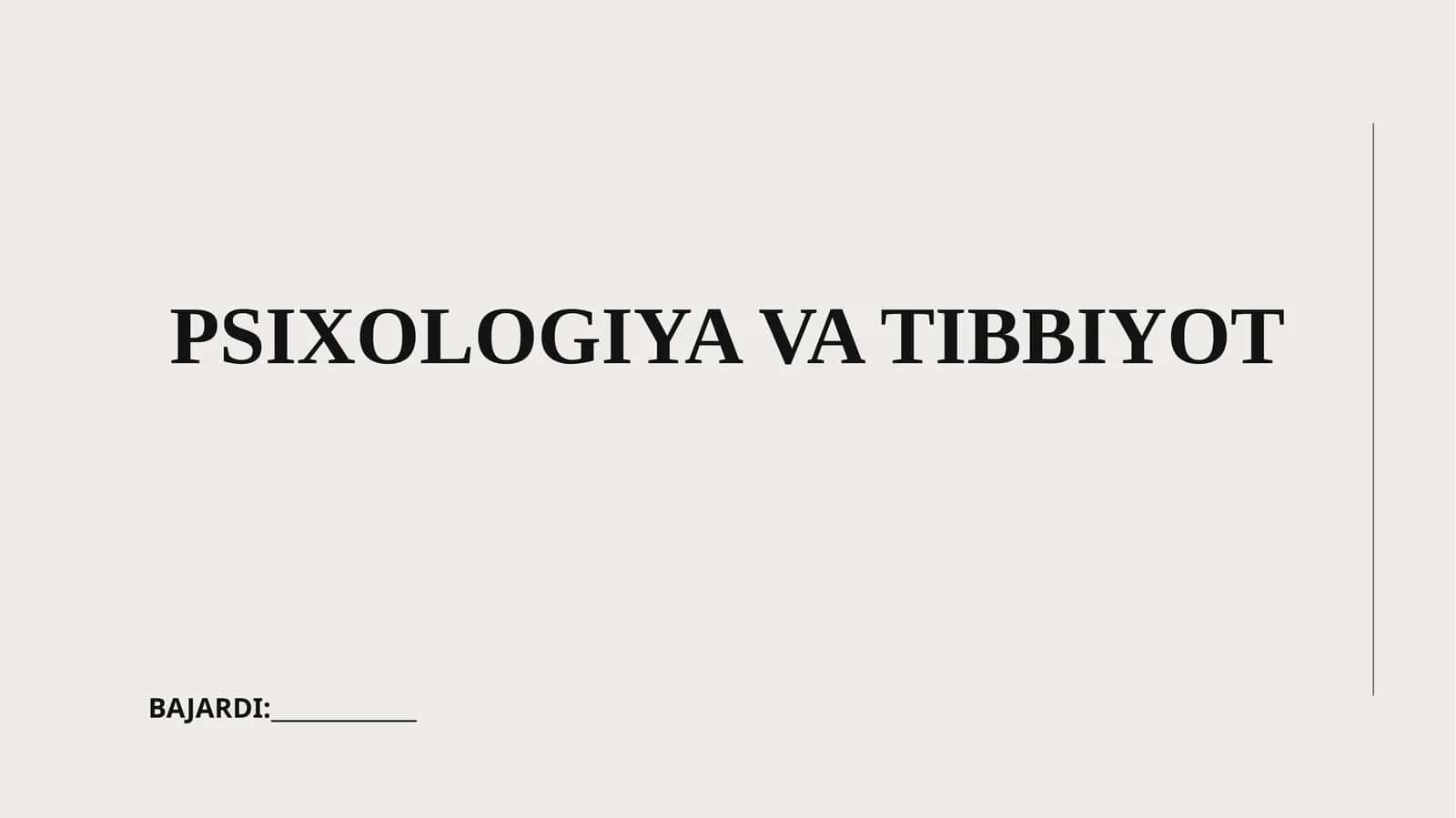 Psixologiya faniga kirish