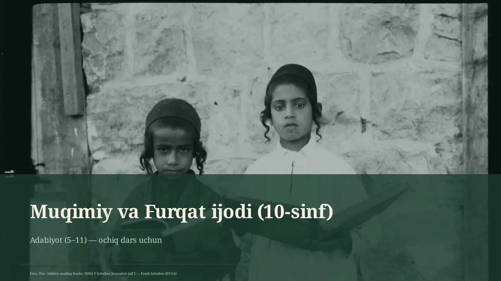 Muqimiy va Furqat ijodi (10-sinf)
