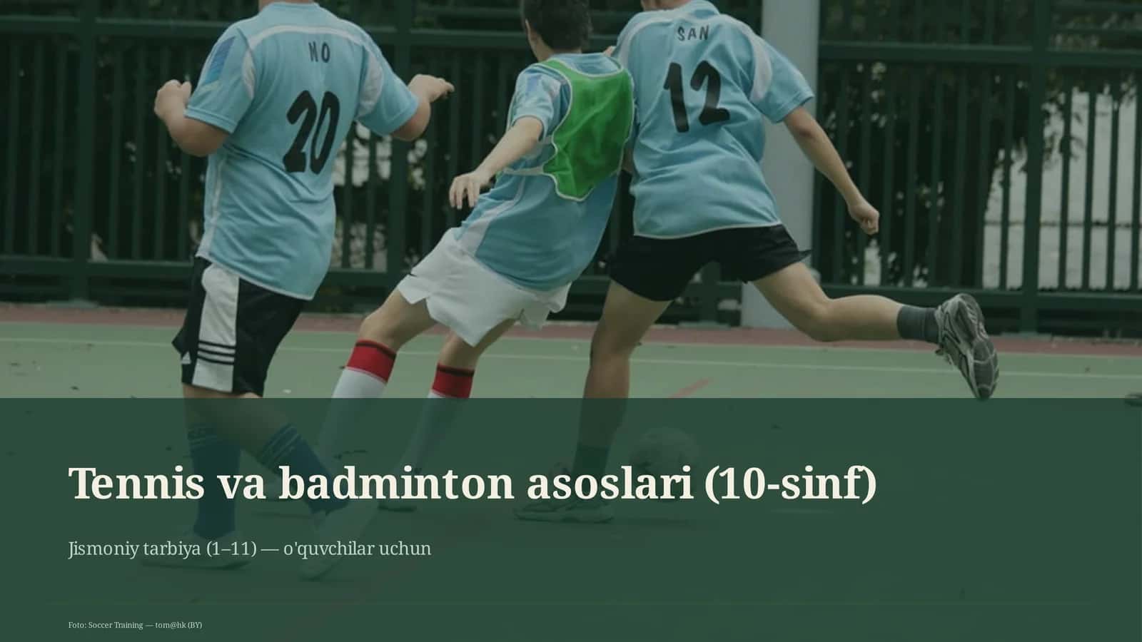 Tennis va badminton asoslari (10-sinf)