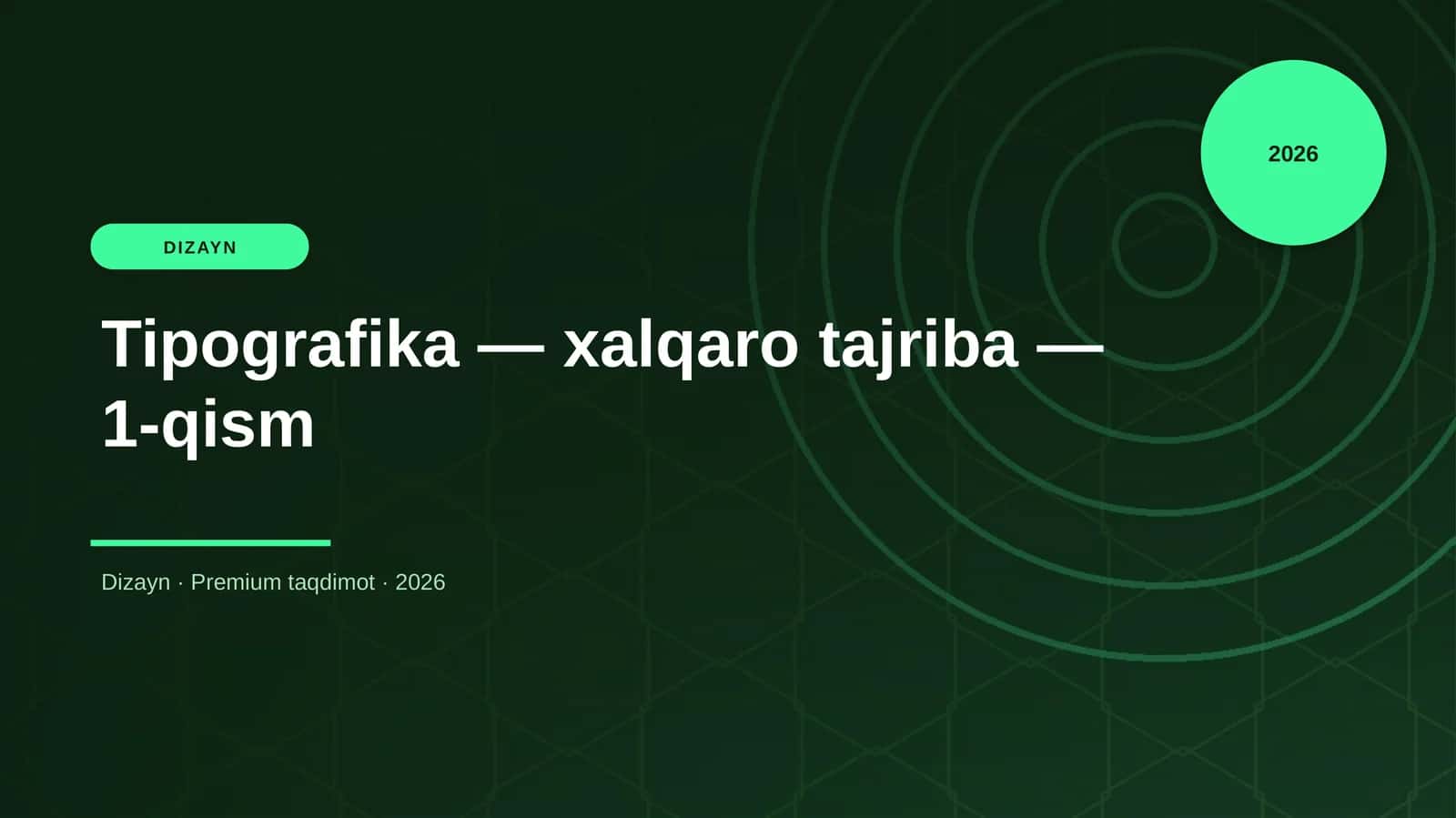Tipografika — xalqaro tajriba — 1-qism