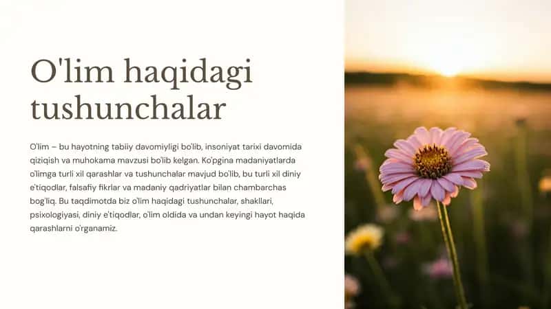 O'lim haqidagi tushunchalar