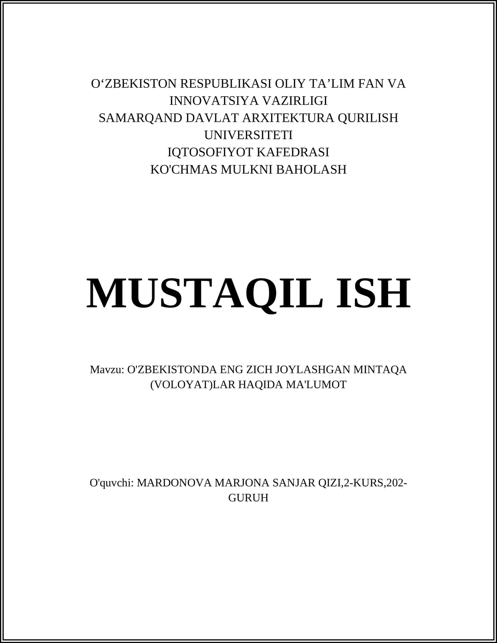 O'zbekistonda Eng Zich Joylashgan Mintaqalar Haqida Ma'lumot