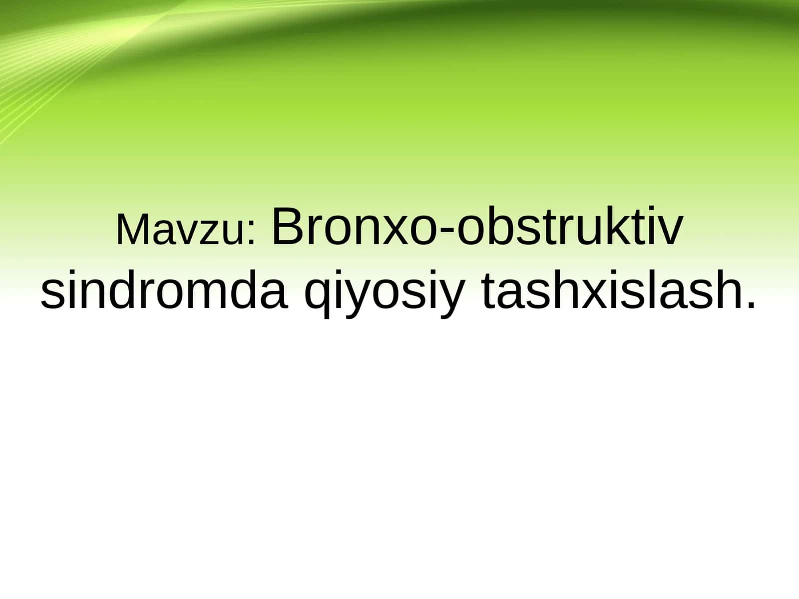 Surunkali obstruktiv o'pka kasalligi