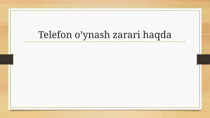 Telefon o'yinlari zararlari