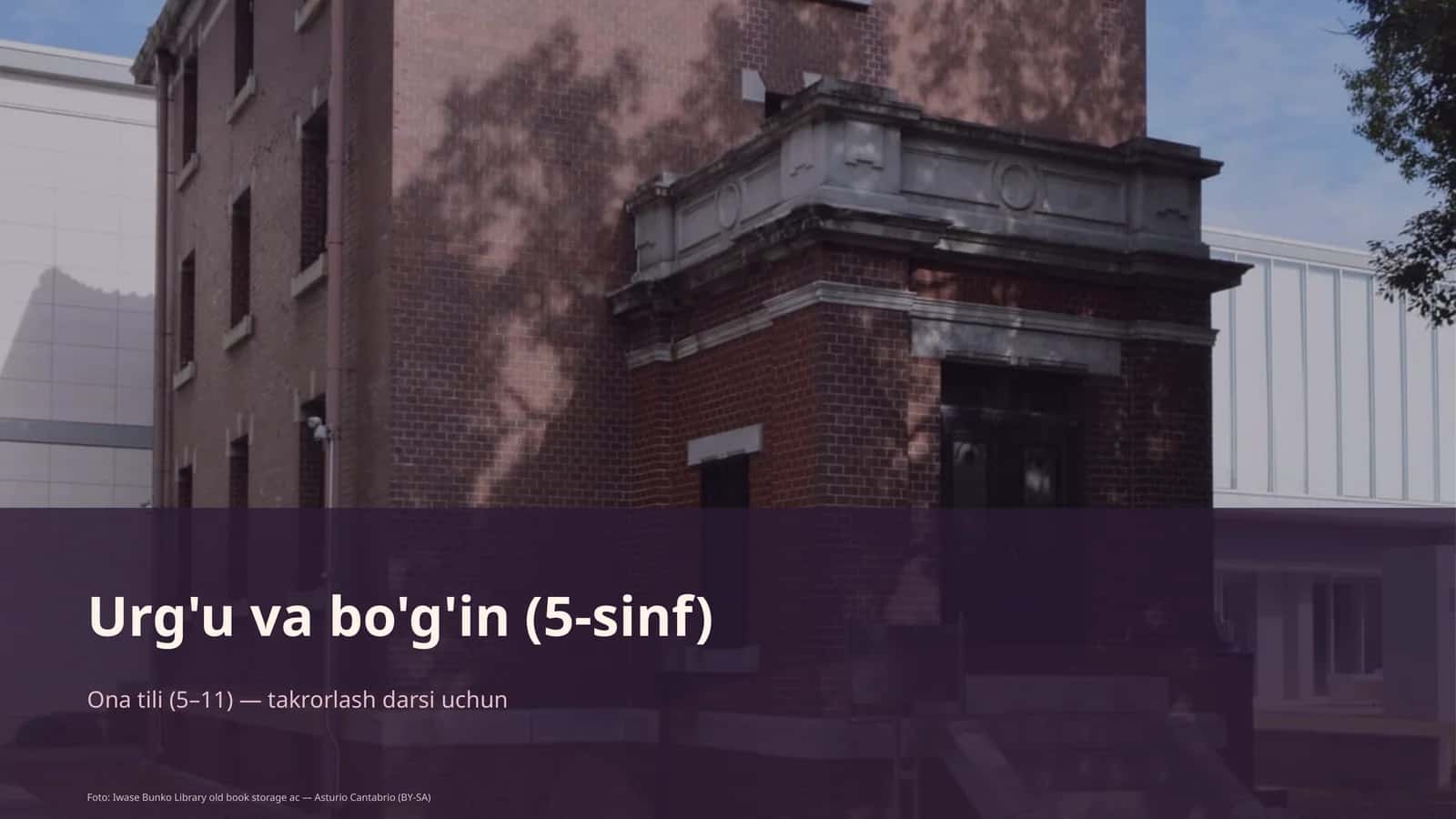 Urg'u va bo'g'in (5-sinf) Ona tili (5– 11) — takrorlash darsi uchun