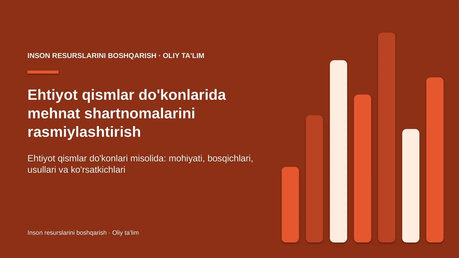 Ehtiyot qismlar do'konlarida mehnat shartnomalarini rasmiylashtirish