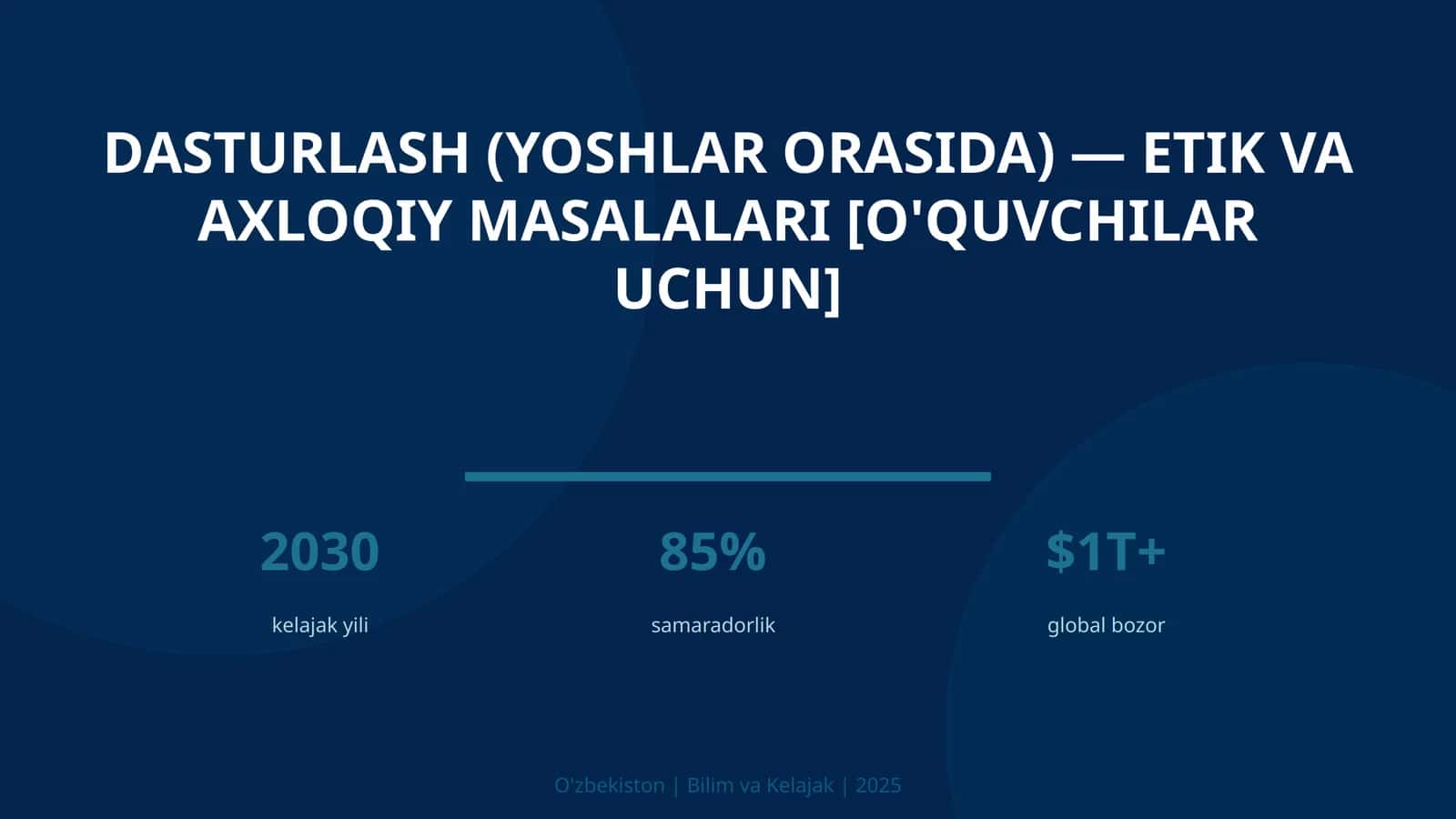 Dasturlash (Yoshlar Orasida) - Etik va Axloqiy Masalalari [O'quvchilar Uchun]