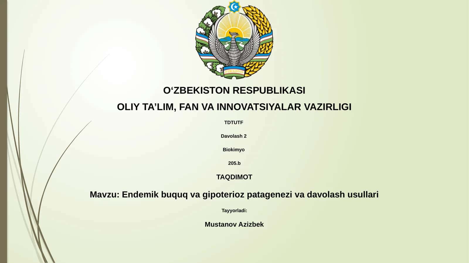 Endemik buquq va gipoterioz patagenezi va davolash usullari