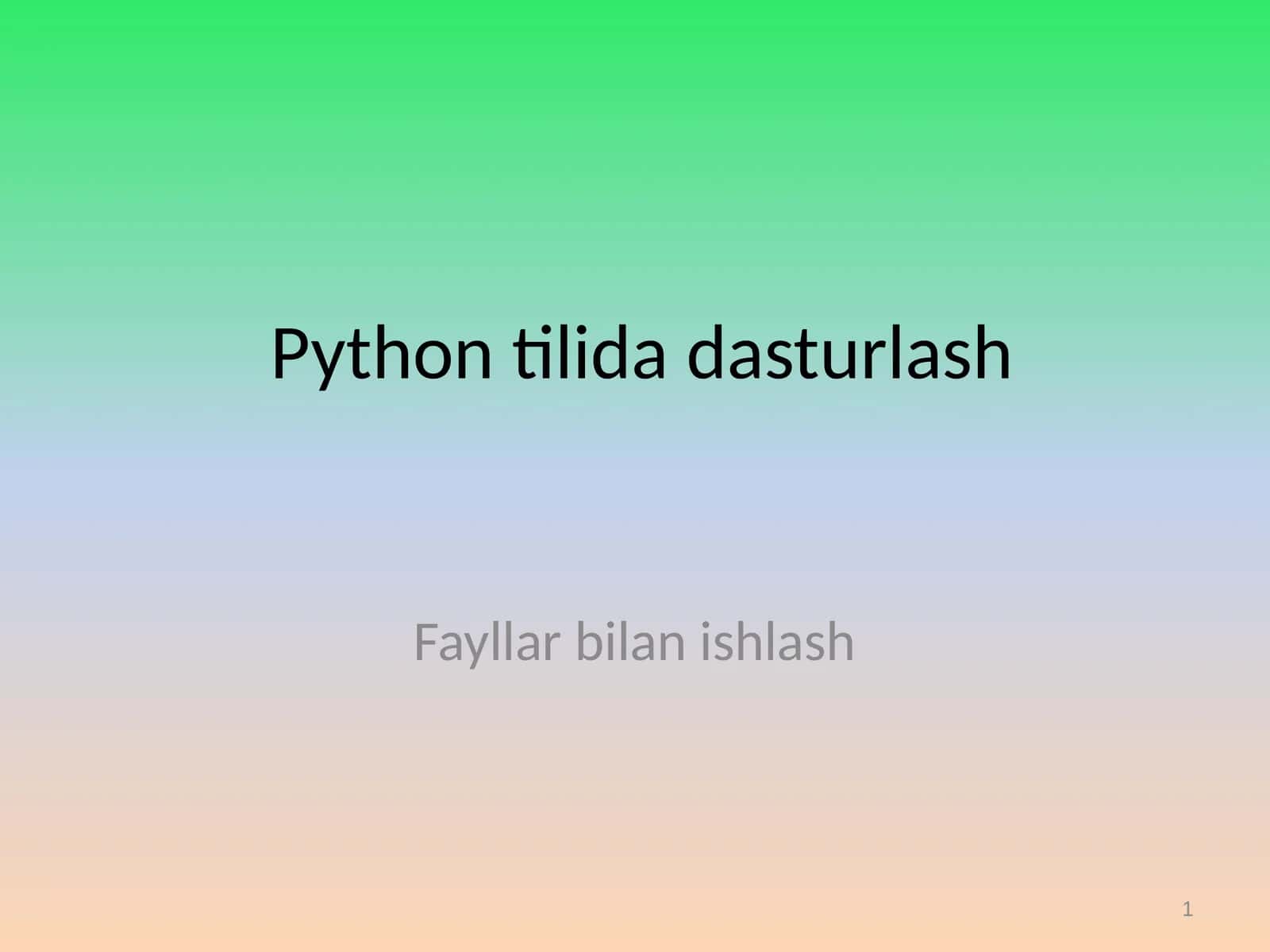 Python tilida dasturlash