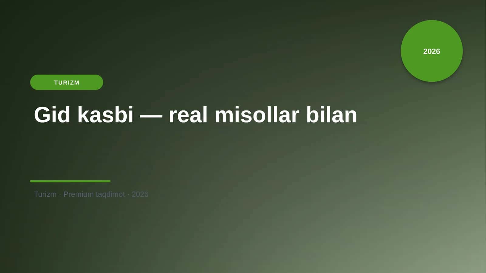 Gid kasbi — real misollar bilan