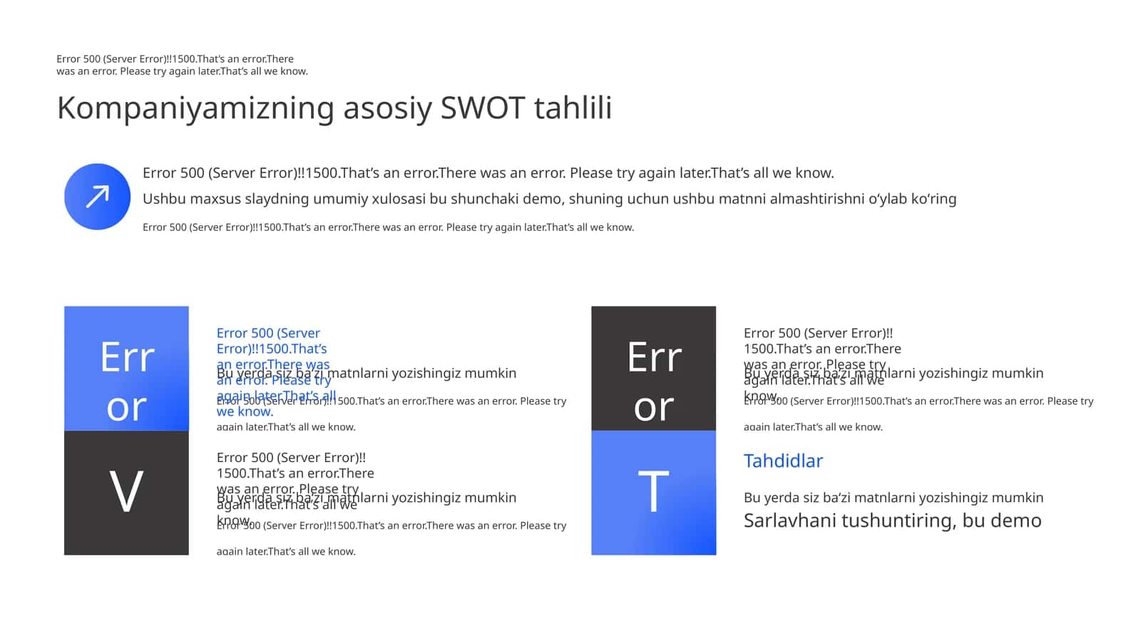 Zamonaviy SWOT Infografik Tahlili Taqdimoti (12 Slayd)