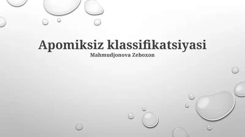 Apomiksiz klassifikatsiyasi