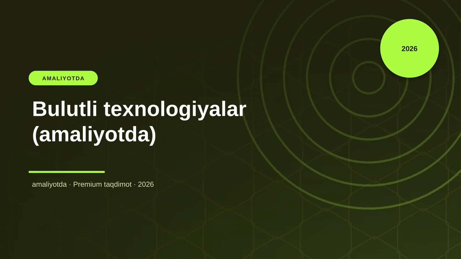 Bulutli texnologiyalar (amaliyotda)