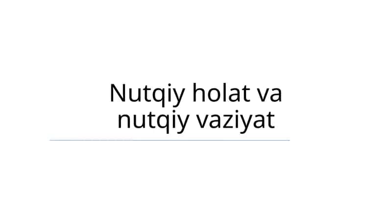 Nutqiy harakat va nutqiy vaziyat