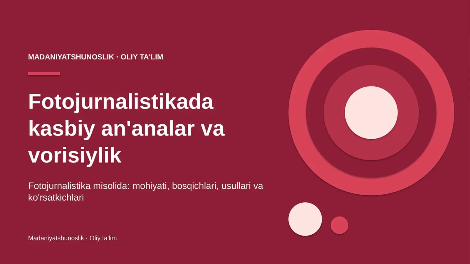 Fotojurnalistikada kasbiy an'analar va vorisiylik