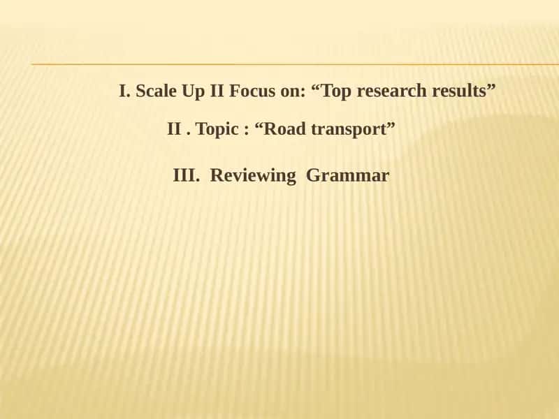 Scale Up II Focus on: “Top research results”