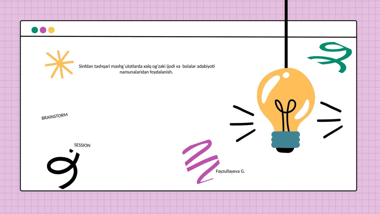 Sinfdan tashqari mashg`ulotlarda xalq og'zaki ijodi va bоlаlаr adabiyoti namunalaridan foydalanish