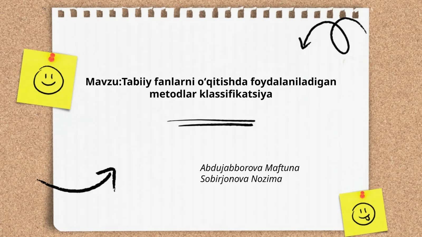 Tabiiy fanlarni oʻqitishda foydalaniladigan metodlar klassifikatsiya
