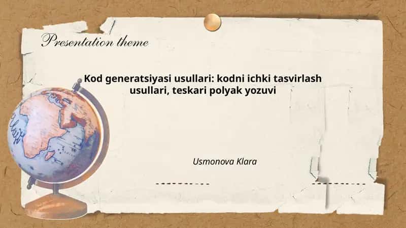 Kod generatsiyasi usullari