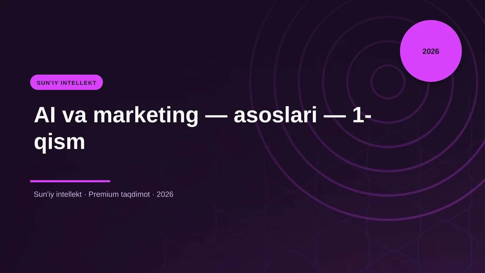 AI va marketing — asoslari — 1-qism