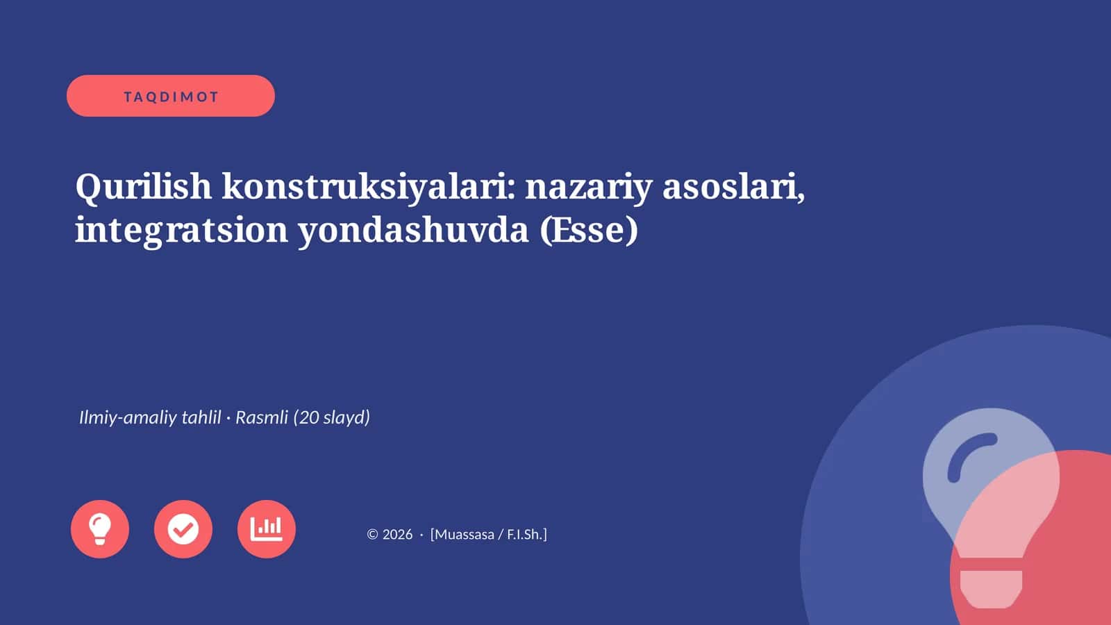 Qurilish konstruksiyalari: nazariy asoslari, integratsion yondashuvda (Esse)