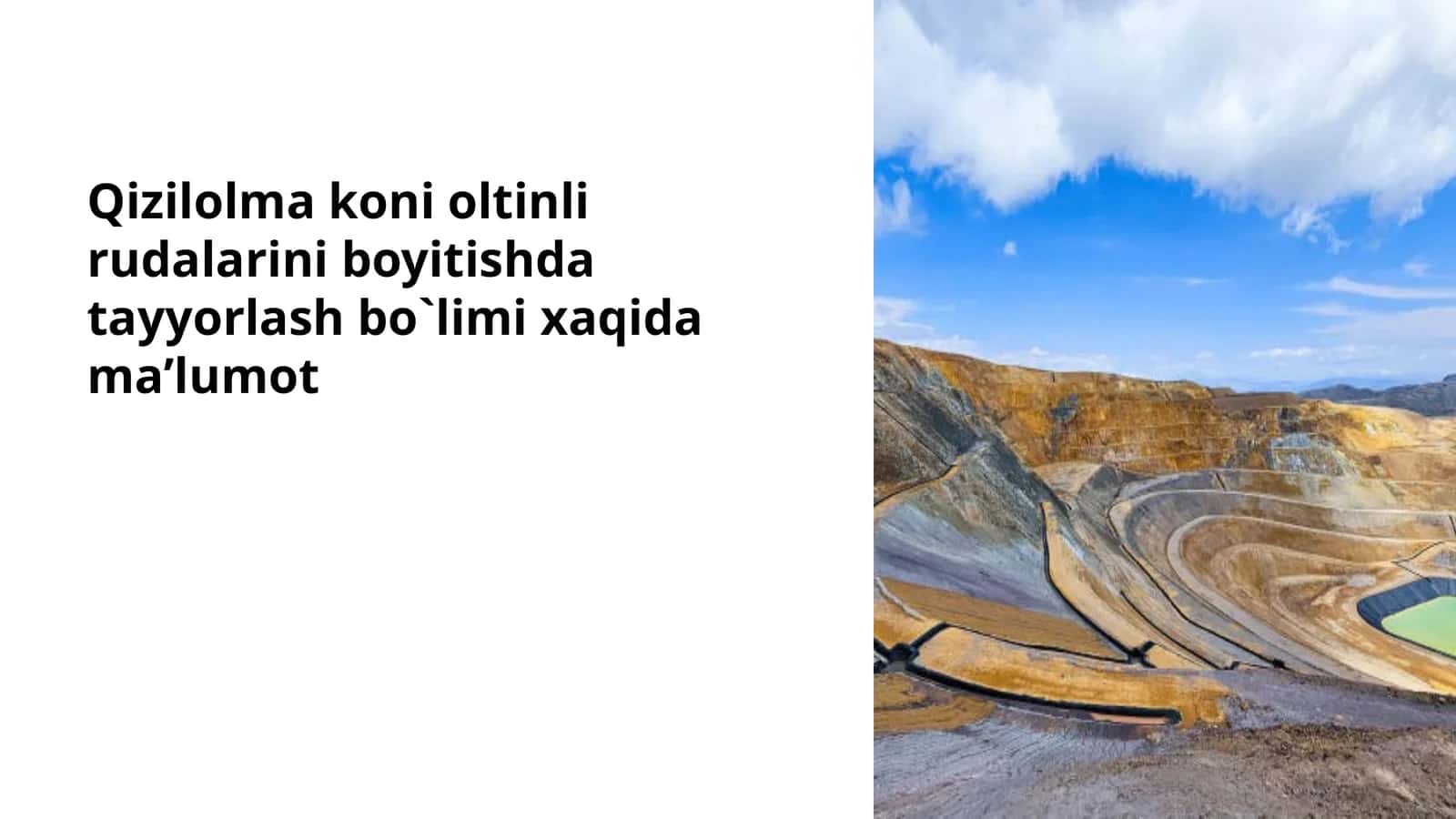 Qizilolma koni oltinli rudalarining geologik tuzilishi haqida ma'lumot