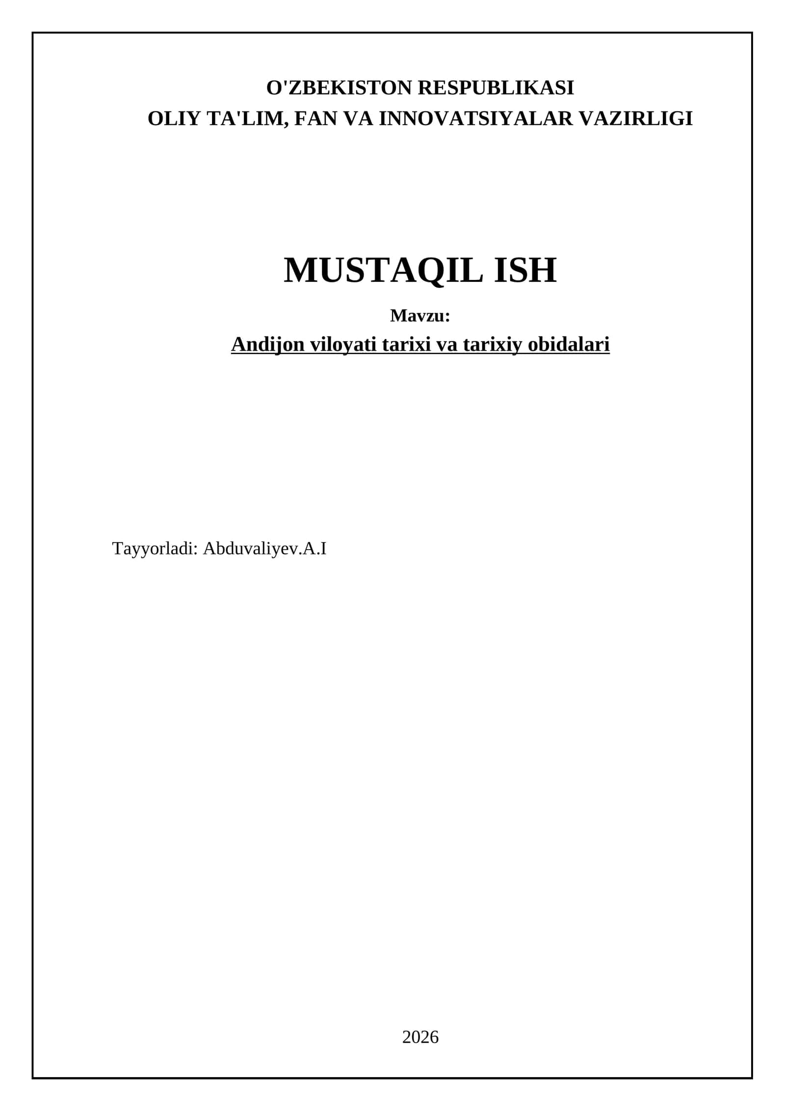Andijon viloyati tarixi va tarixiy obidalari