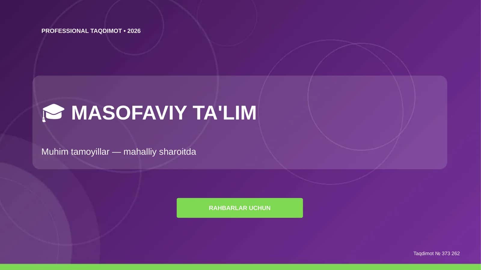 PROFESSIONAL TAQDIMOT • 2026