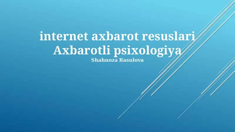 internet axbarot resuslari Axbarotli psixologiya
