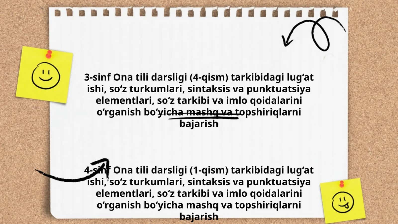 3-sinf Ona tili darsligi (4-qism) lug‘at ishi